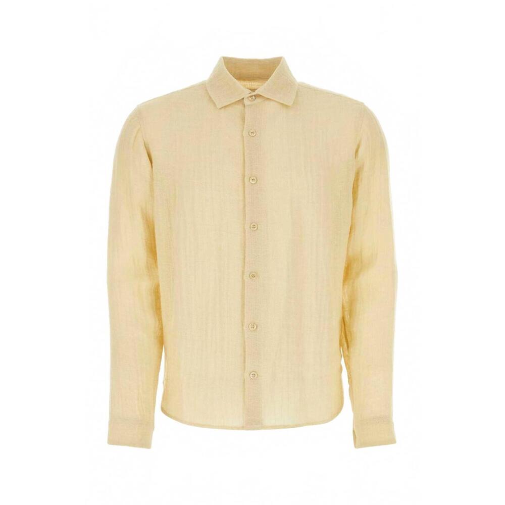 NEW LE KASHA men's dewas linen shirt in yellow
